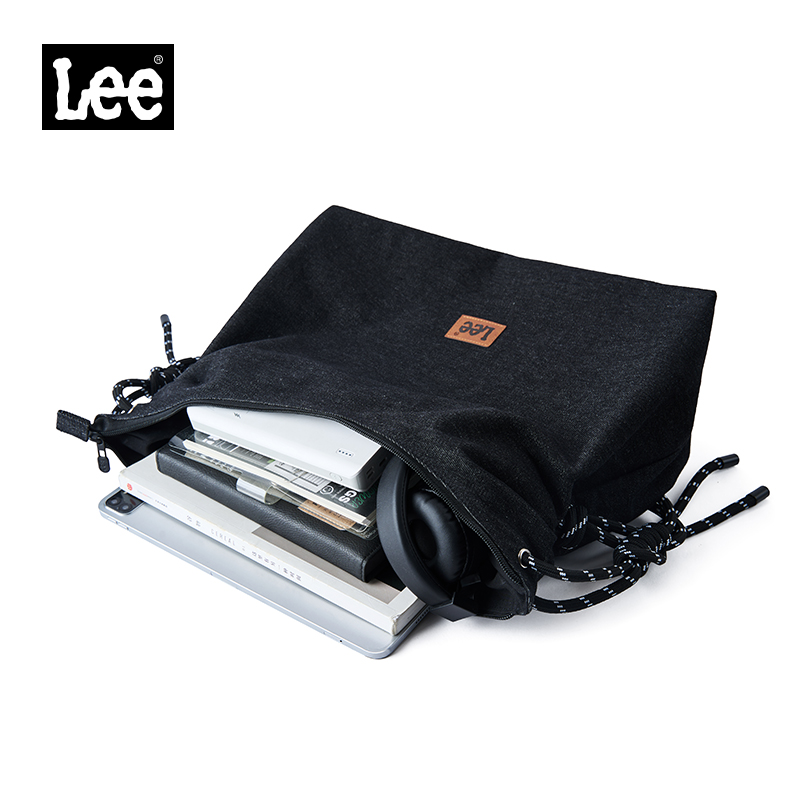 Lee斜挎包男大容量韩版通勤学生上课单肩小背包女工装复古邮差包