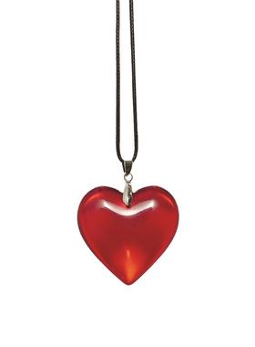 Red glass heart pendant necklaces women 红色玻璃心形吊坠项炼