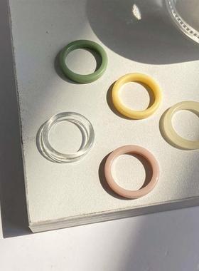 girl rings female Resin simple ring 彩色树脂简约戒指指环女