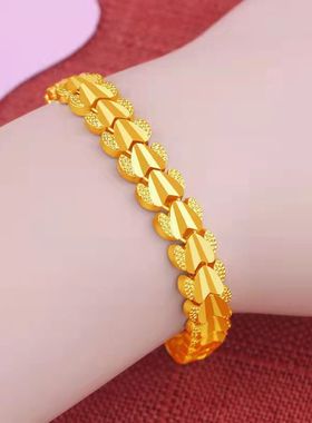 越南沙金手链女款四叶草转运