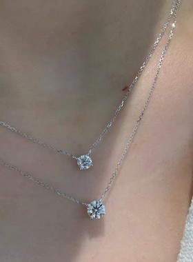 S925镀银鼻屎钻项链女轻奢小众