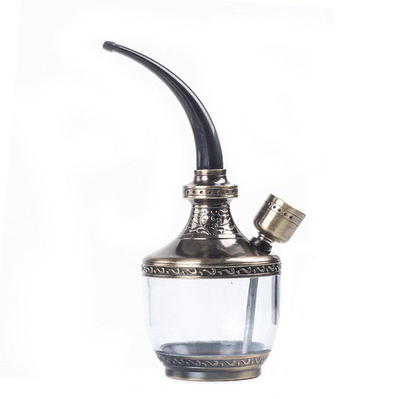 jd168水烟壶烟斗弯式小号水循环过滤器烟具双用烟锅双用男士礼品 - 图0