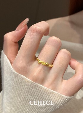 金色波浪双生蛇vintager戒指配饰