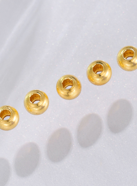 【金微赚】10转运珠足金999猫眼3D硬金散珠素金小金珠diy手链手饰