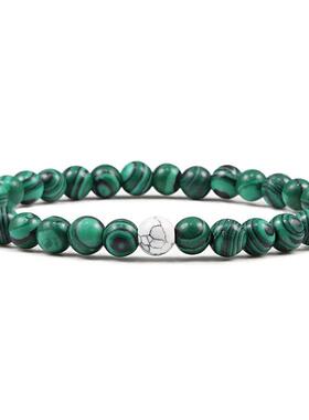 6mm Malachite Stone Bracelet Classic Natural Bead Men Bracel