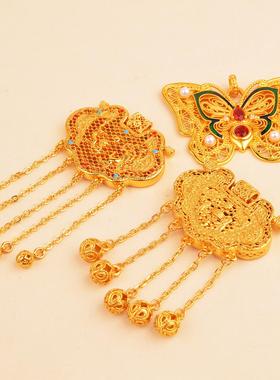 古法沙金天子门生锁包吊坠