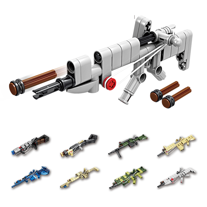 高博乐益智拼装自动步枪机枪积木玩具小颗粒儿童拼插模型男孩礼物 - 图3