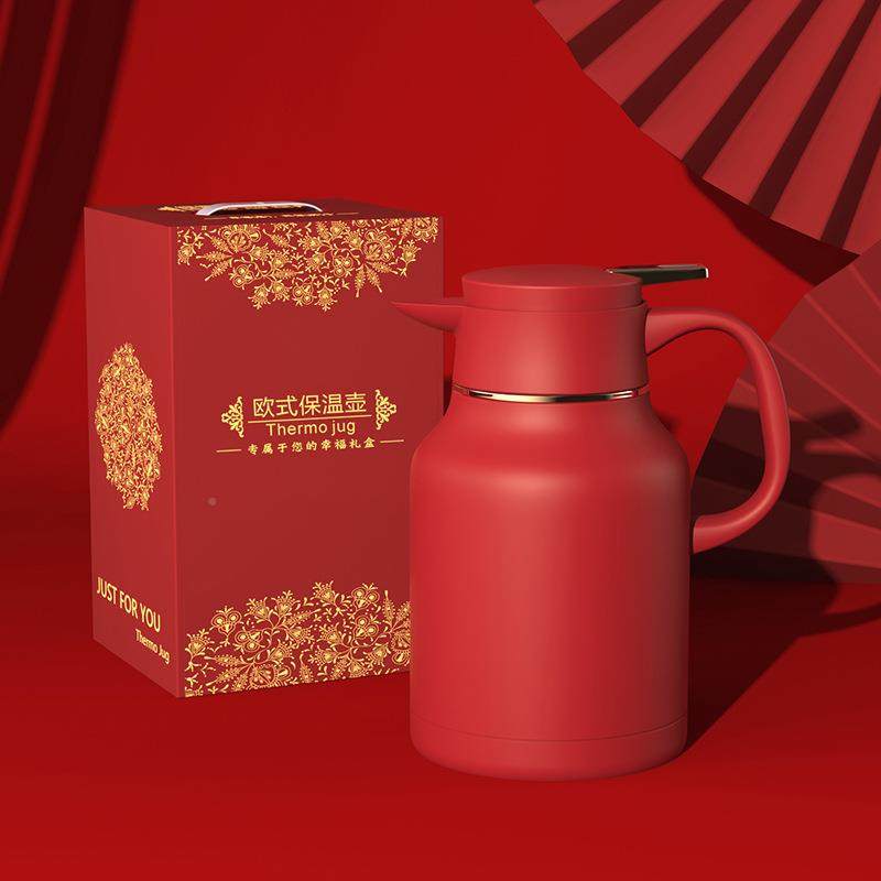 钢04不锈保温壶结婚喜暖水壶红庆色陪嫁一水对家用大容量开热瓶,淘宝优惠券,粉丝福利购,淘宝优惠卷
