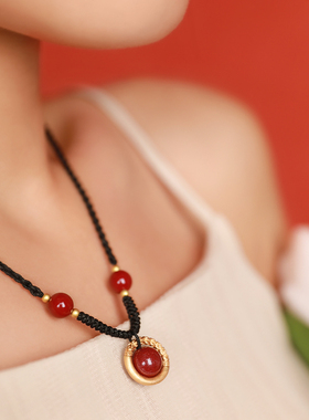 追师正品朱砂平安扣吊坠