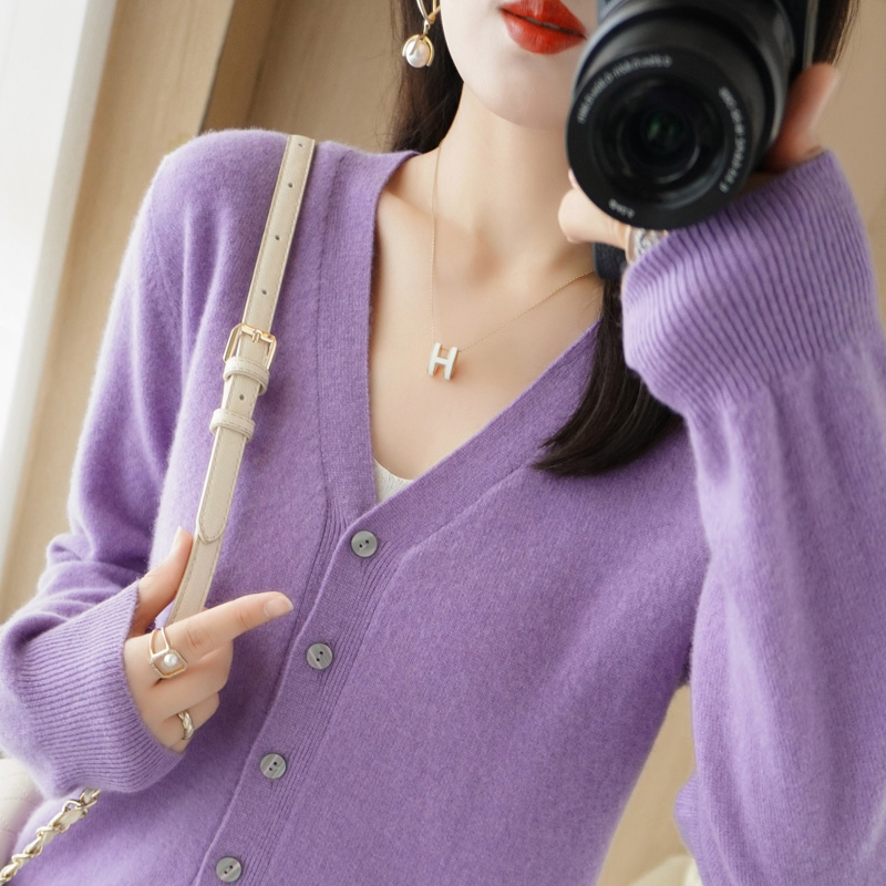 【春秋升级】女士圆领V领堆堆领针织打底衫