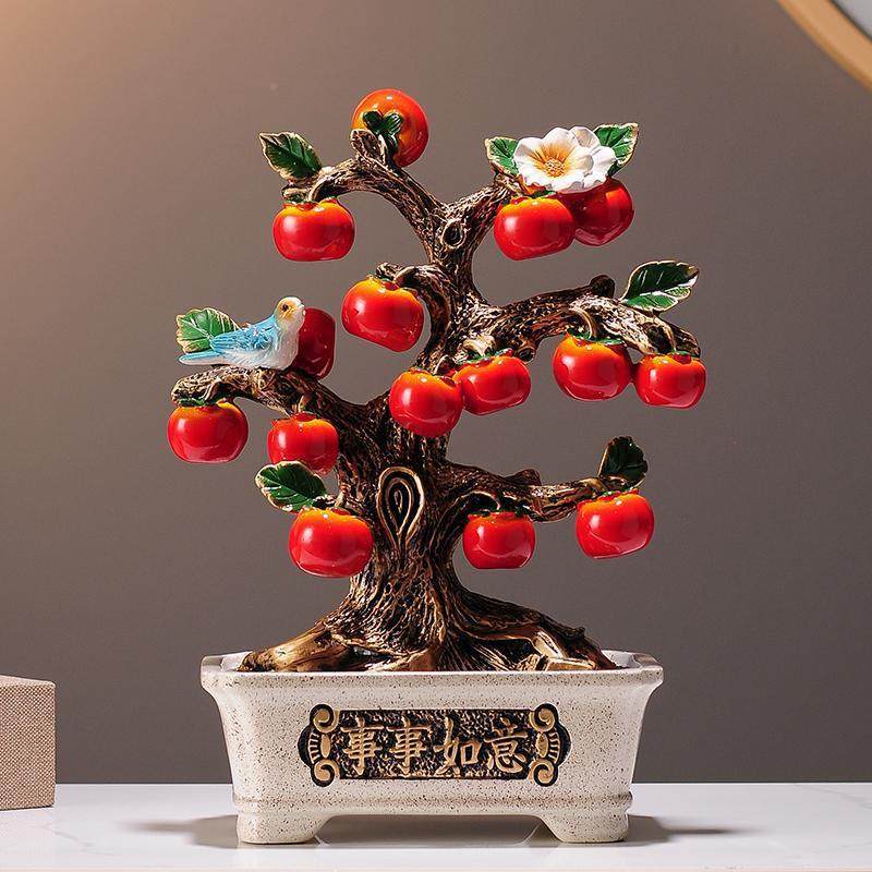 家柿柿如意柿摆件礼物客厅玄关子酒柜电视柜装饰品迁ZXG礼云乔鹿,淘宝优惠券,粉丝福利购,淘宝优惠卷