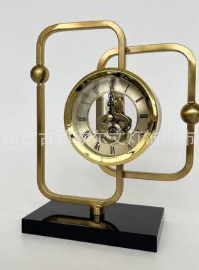 台钟表钟客厅玄关柜斗MAR座摆柜电视柜摆件欧式现代静音座式钟摆