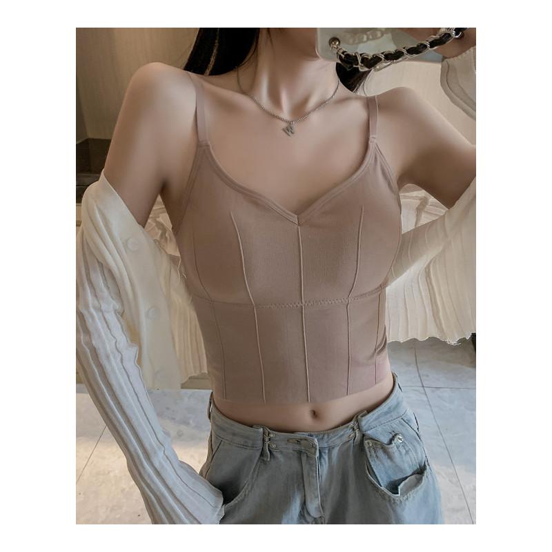 吊带背心性感露背短款辣妹上衣