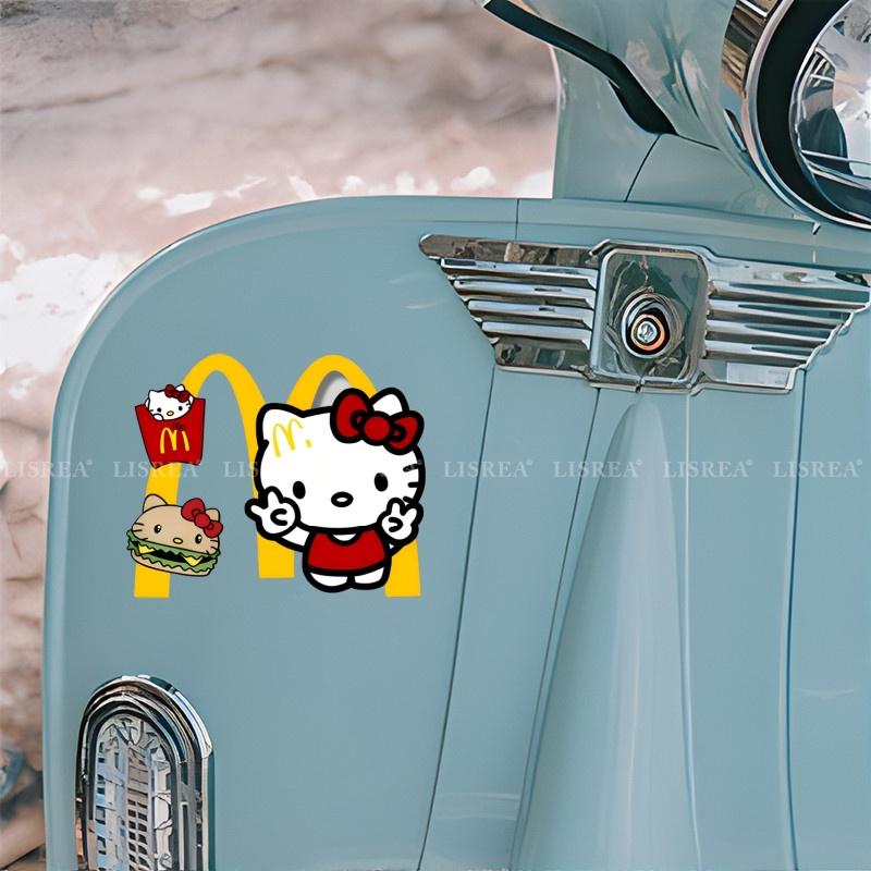 汽车贴纸HelloKitty麦当劳个性创意卡通车贴电动摩托车身玻璃装饰