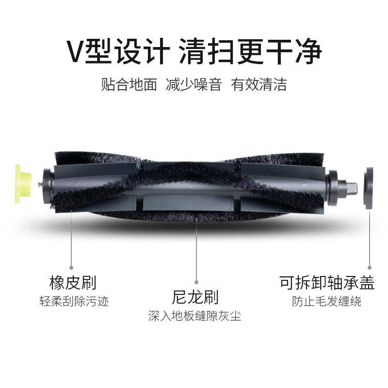 适配360扫地机器人配件X100MAX/2 PRO拖抹布滚边刷滤网抹布清洁液-图0