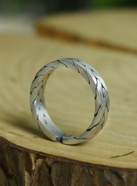 2025新款复古潮流男女款麻花食指戒指高级感开口情侣定制潮流饰品