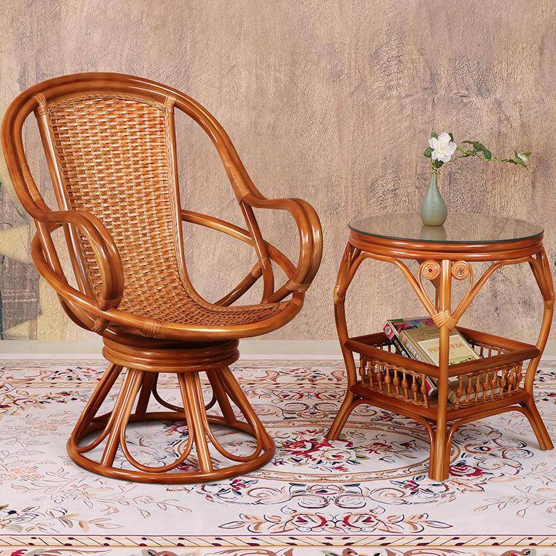阳台户外桌椅藤编椅子休闲家用高背旋转藤椅360度腾椅藤椅三件套,淘宝优惠券,粉丝福利购,淘宝优惠卷