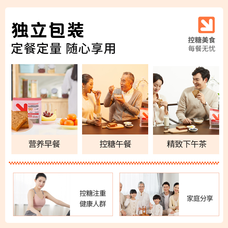【開店特惠】解唐憂亞麻籽吐司面包健身控糖飽腹代餐粗糧零食早餐_解唐憂旗艦店_零食/堅果/特產