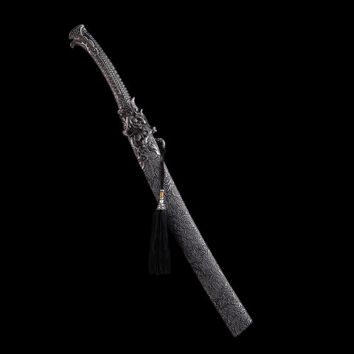 龙泉刀剑银龙宝刀清刀牛尾刀锰钢锻造收藏武真刀镇宅工艺品未开刃 - 图1