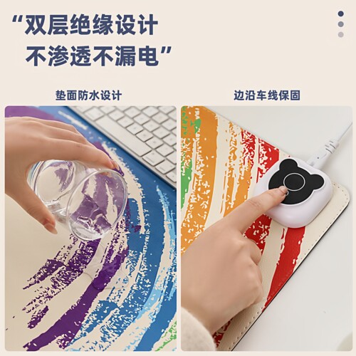 加热鼠标垫地图超大电发热冬天暖桌垫办公室书桌面垫学生写字暖手 - 图1