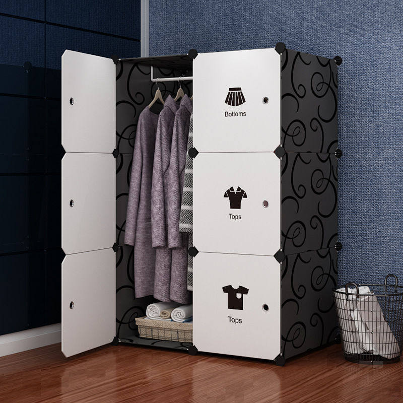 简易简约衣柜塑料pp整理贴纸收纳柜组合卡通魔片自由组装储物架,淘宝优惠券,粉丝福利购,淘宝优惠卷