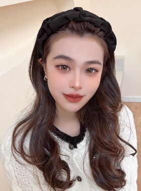 2025新款高级感褶皱宽边发箍