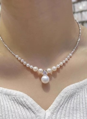 清瑾珠碎银子珍珠项链女款小众设计高级感气质百搭时尚颈链锁骨链