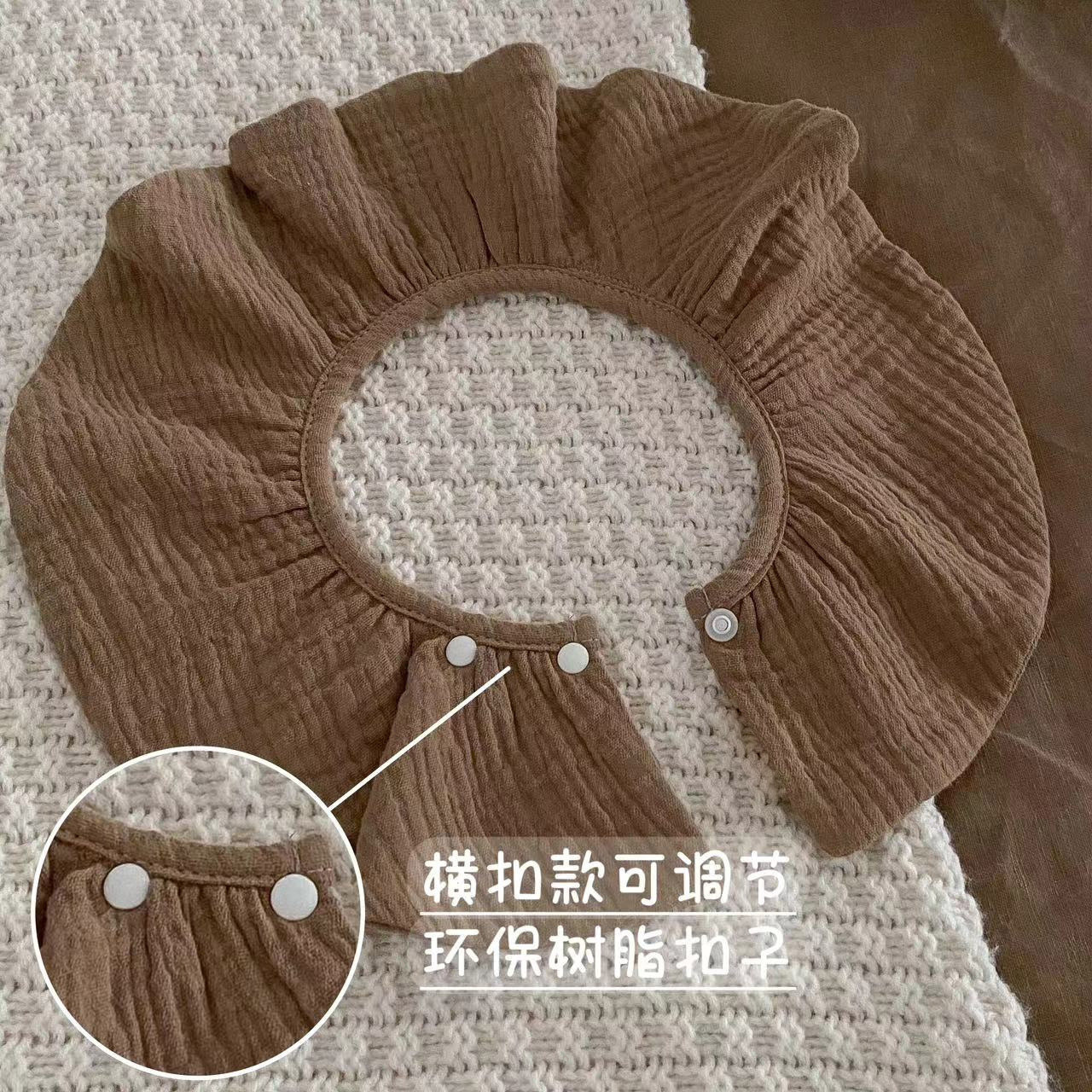 Summer pure cotton gauze baby saliva towel baby bib bib enlarged lace saliva bag children's petal bib