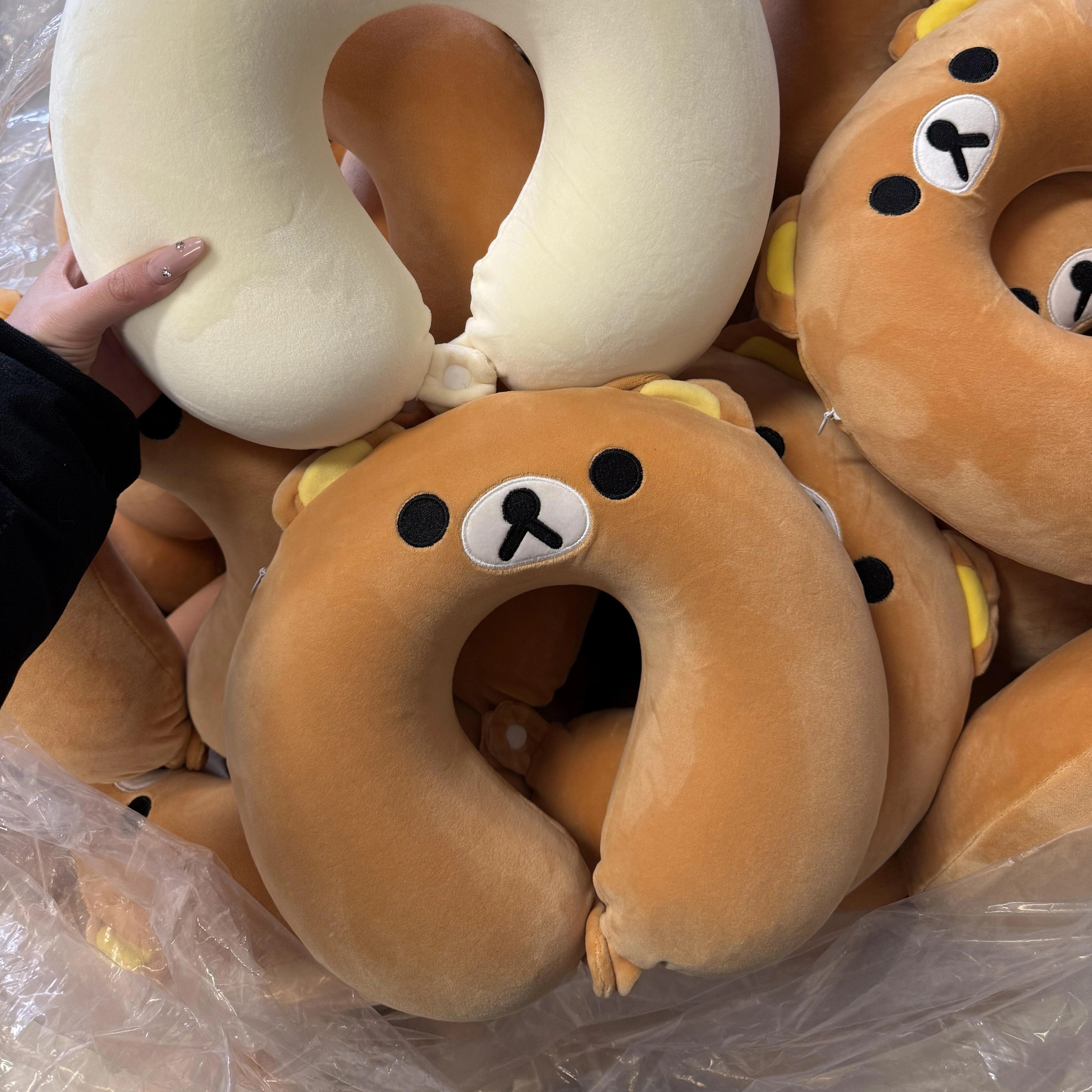 飞机睡觉神器卡通可爱轻松熊U型枕护颈椎枕旅行可携式长途脖枕颈,淘宝优惠券,粉丝福利购,淘宝优惠卷