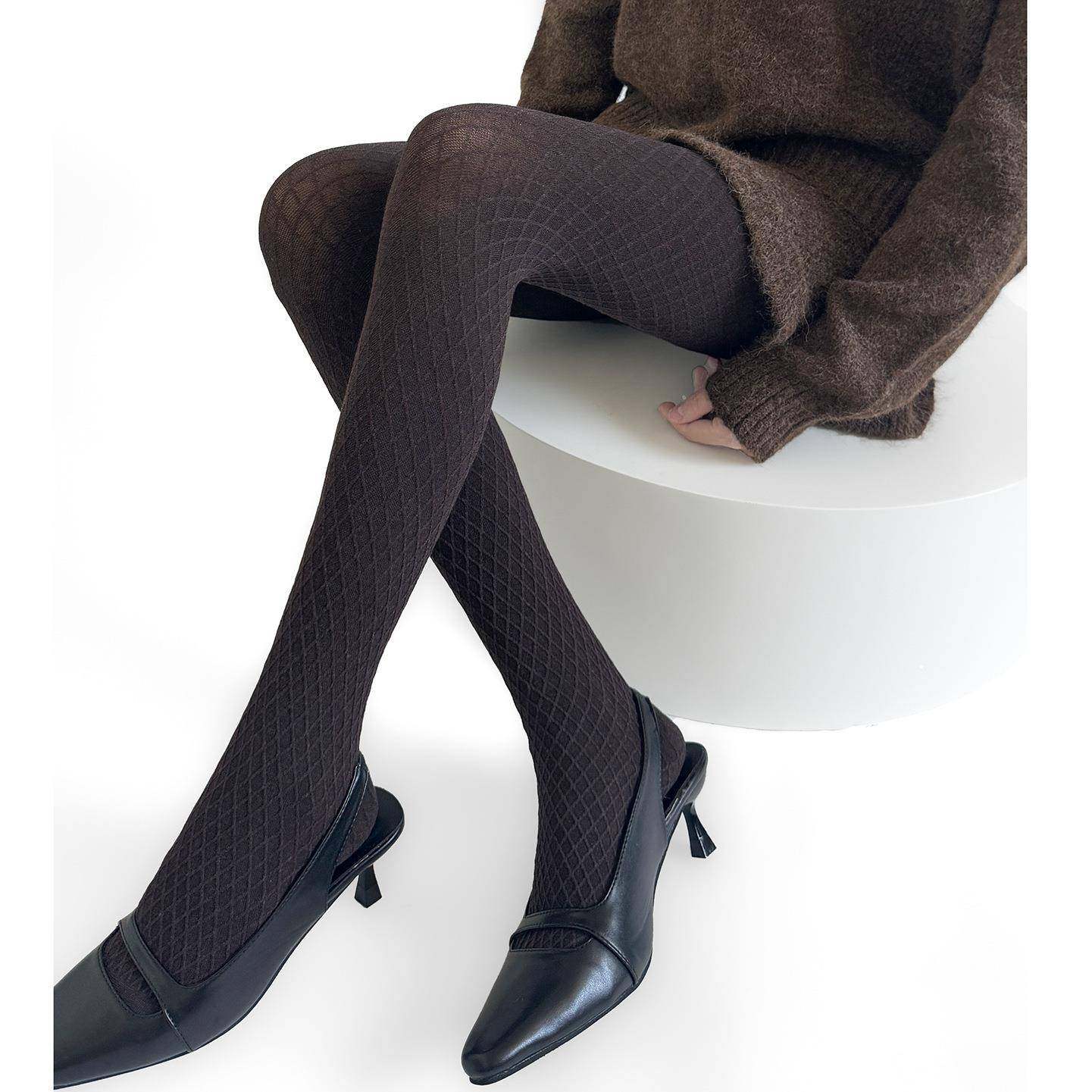 秋冬气质小菱格提花高级感打底裤显瘦连脚灰色连裤袜叠穿百搭裤袜,淘宝优惠券,粉丝福利购,淘宝优惠卷