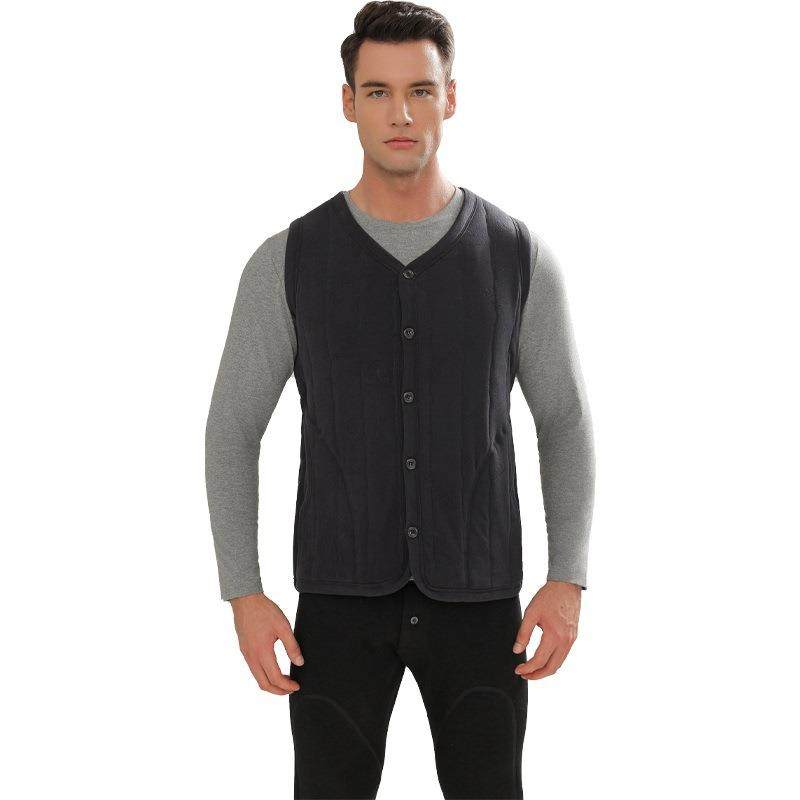 秋冬季羊毛绗缝保暖马甲男款加厚加绒大码男士保暖背心中老年马夹,淘宝优惠券,粉丝福利购,淘宝优惠卷
