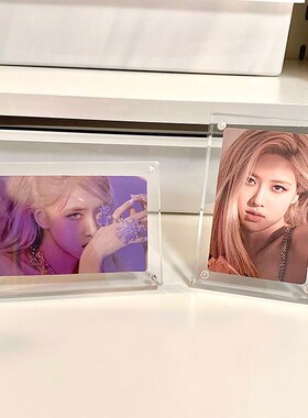 POP ROOM透明亚克力相框3寸拍立得小卡展示架 磁吸生写摆台展现现