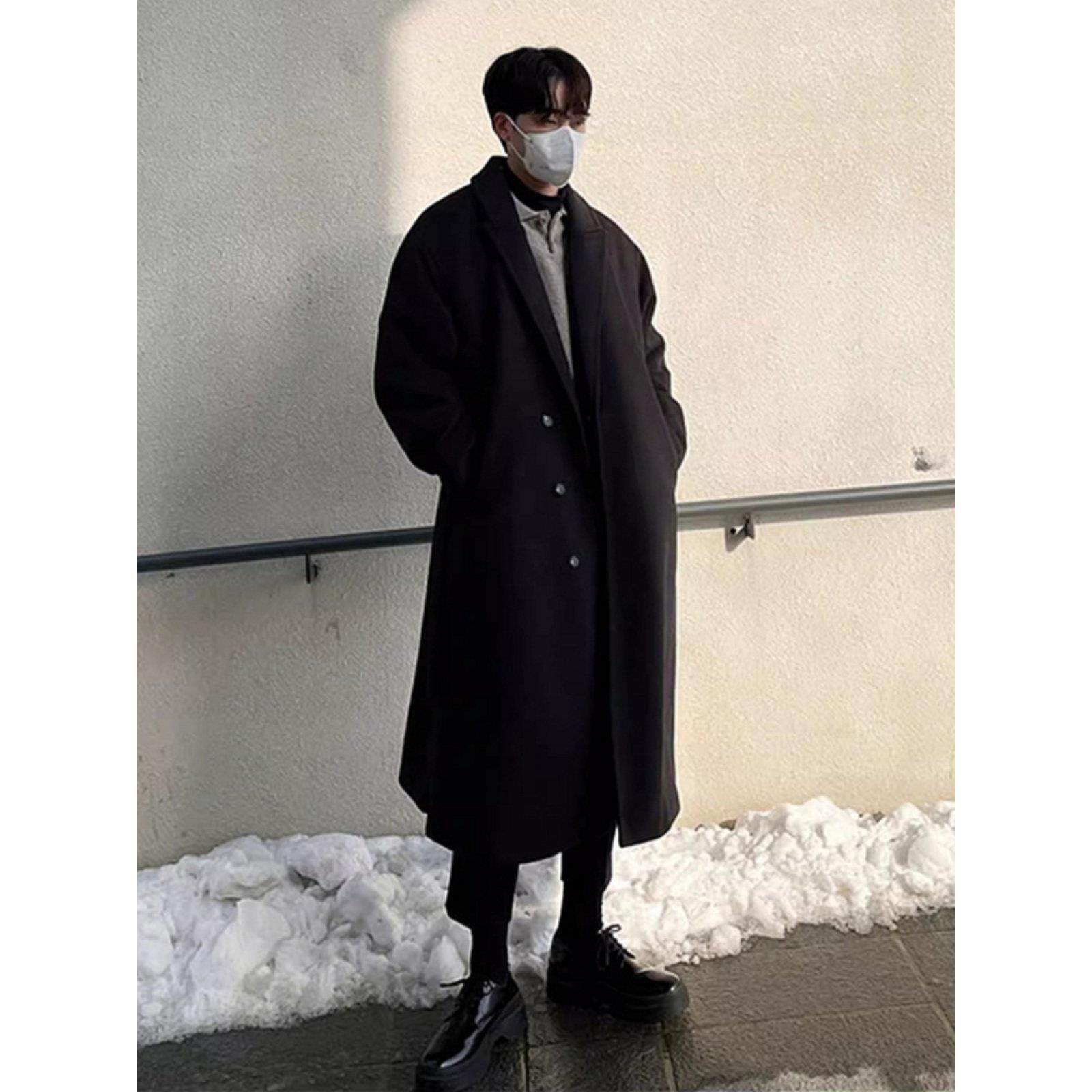 2025秋冬季加绒加厚毛呢大衣男中长款过膝夹棉外套ins潮牌男风衣,淘宝优惠券,粉丝福利购,淘宝优惠卷