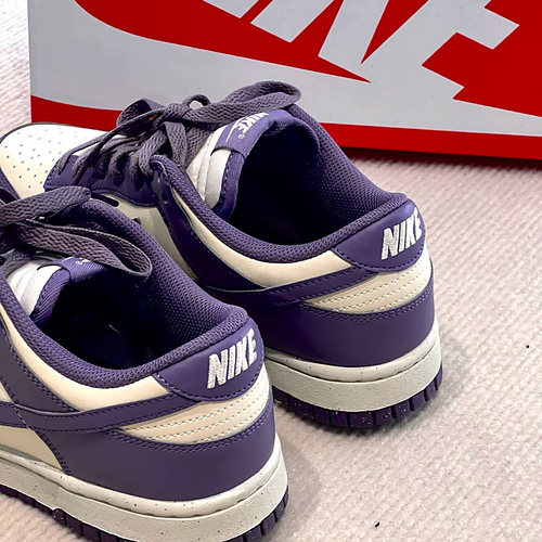 Nike Dunk Next Nature 低帮 板鞋 女款 紫白 - 图3