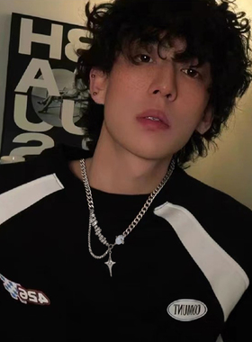 原创设计〈一轮明月〉星芒项链男