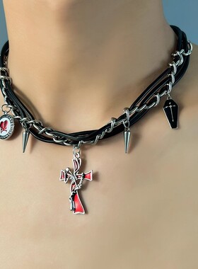 必入款！十字架choker项链高级感