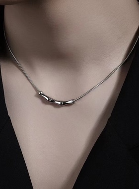 竹节项链男高级感痞帅锁骨链