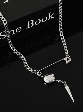 别针铆钉锁骨链简约项链男女小众