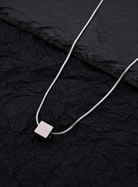 方块冷淡风几何立体项链