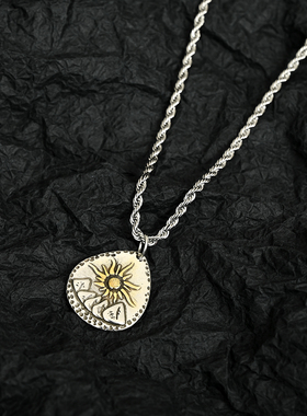 复古许愿石项链男款小众设计