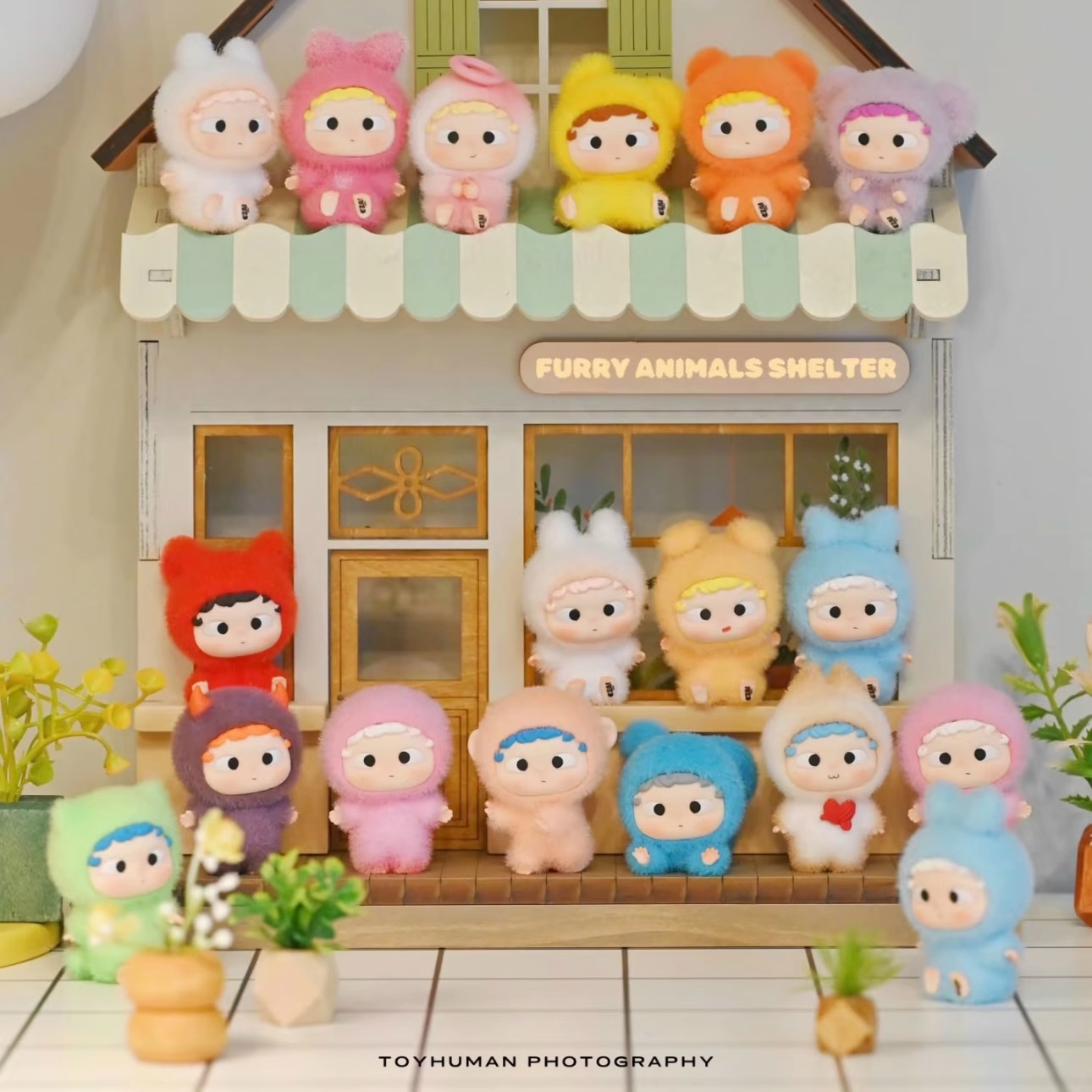 正版黑玩哦崽OZAI茸茸收容所盲盒可爱毛绒萌粒公仔桌面摆件礼物潮 - 图0