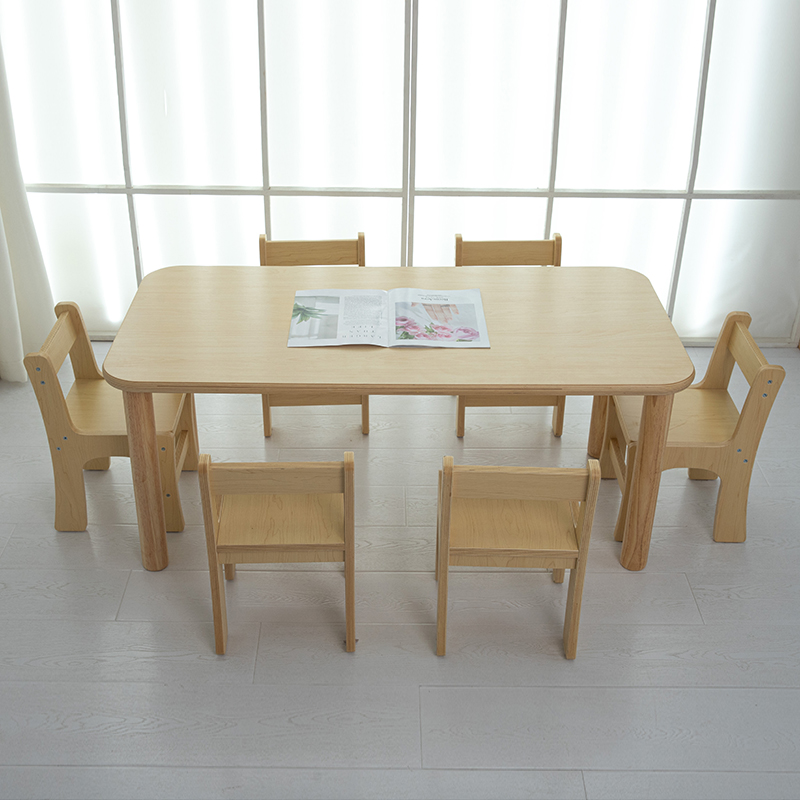 Kindergarten nursery table solid wood children's table and chair toy baby early education learning desk handmade reading writing desk