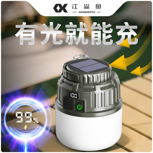 露营灯超长续航太阳能充电可挂式户外应急照明灯氛围帐篷灯营地灯 - 图0