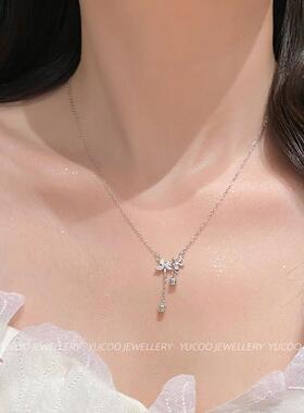 玉库YUCOO[铃兰花]流苏S999足银项炼女款精致甜美送女朋友520礼物