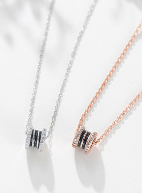 925纯银项链女金六福正品999轻奢小众简约小蛮腰锁骨链情人节礼物