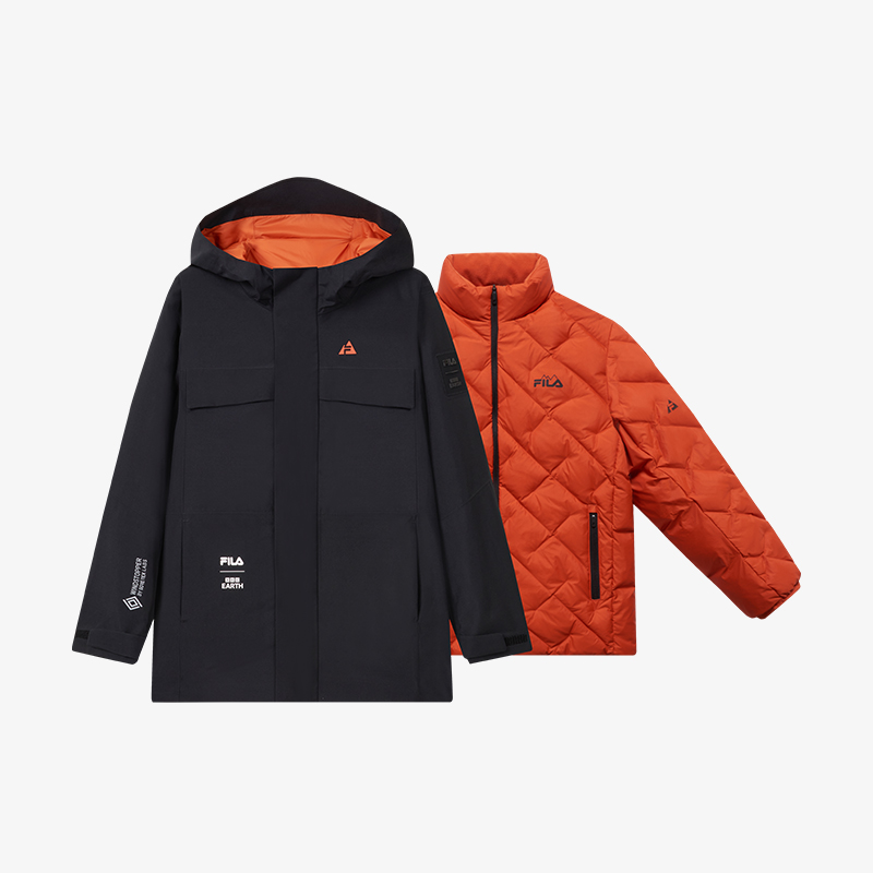 FILA | BBC EARTH联名系列斐乐童装2024冬季款男大童羽绒服两件套 - 图3