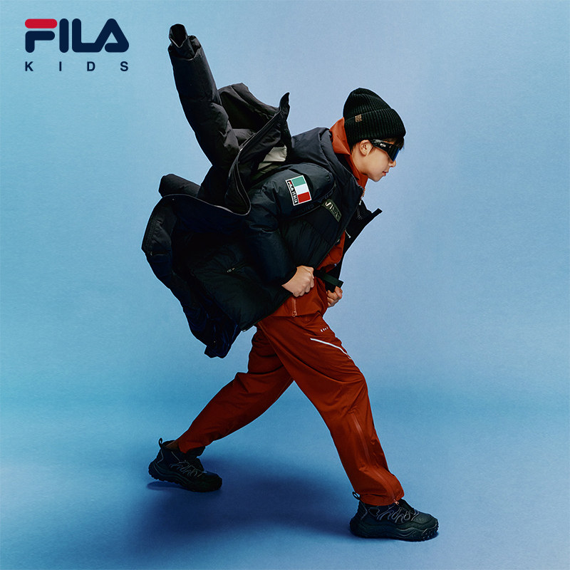 【钻石绒】FILA斐乐儿童鹅绒羽绒服2025冬男女童外套中大童面包服,淘宝优惠券,粉丝福利购,淘宝优惠卷
