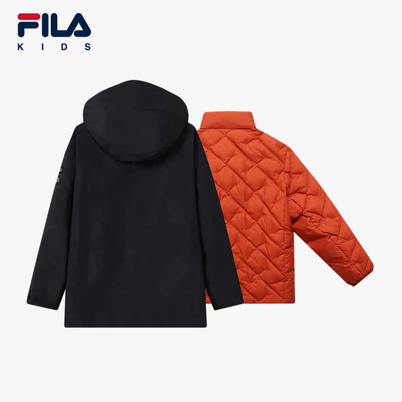 FILA | BBC EARTH联名系列斐乐童装2024冬季款男大童羽绒服两件套 - 图0