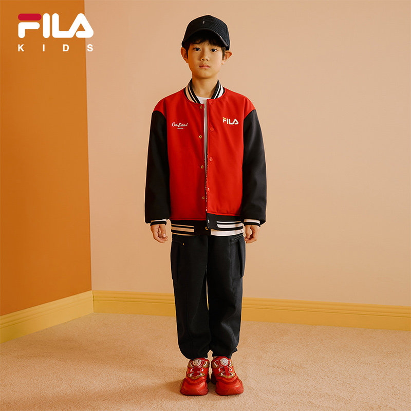 【花赞新年】FILA斐乐儿童红色棉服2025年春季新款新年外套两面穿,淘宝优惠券,粉丝福利购,淘宝优惠卷