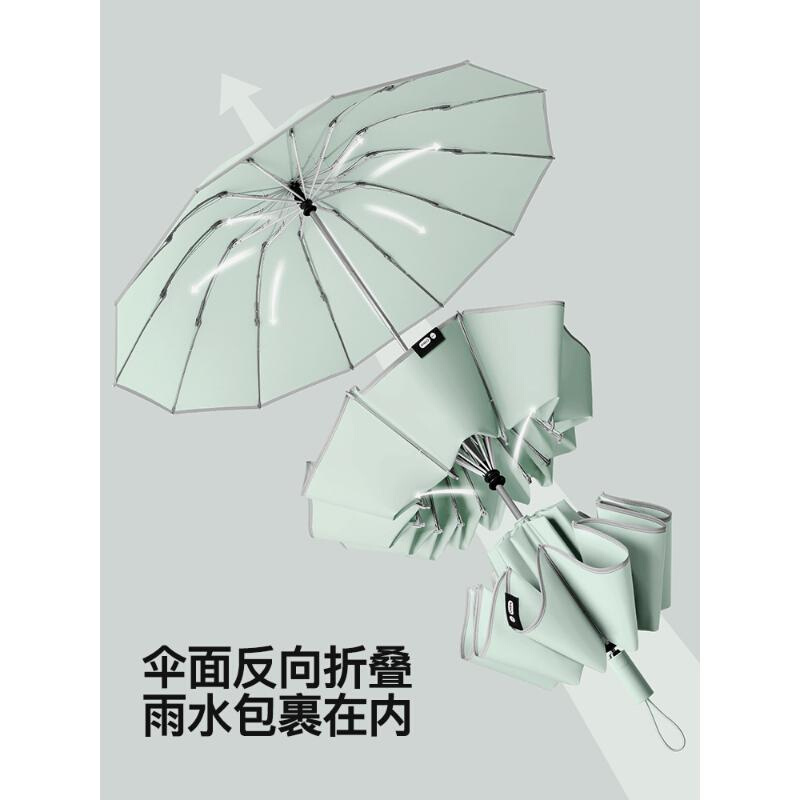 反向全自动雨伞女晴雨两用加大号加厚加固男超强抗风折叠车载双人-图0